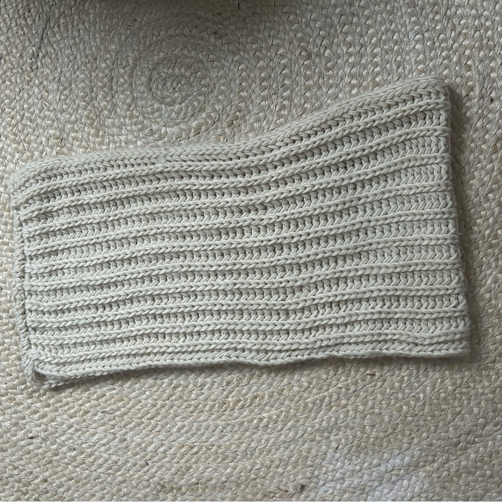 Cream knit chunky scarf infinity womens neutral beige